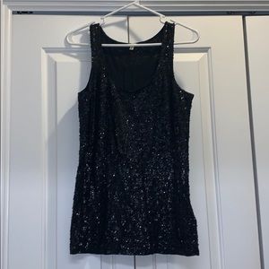 JCrew black sequin tank